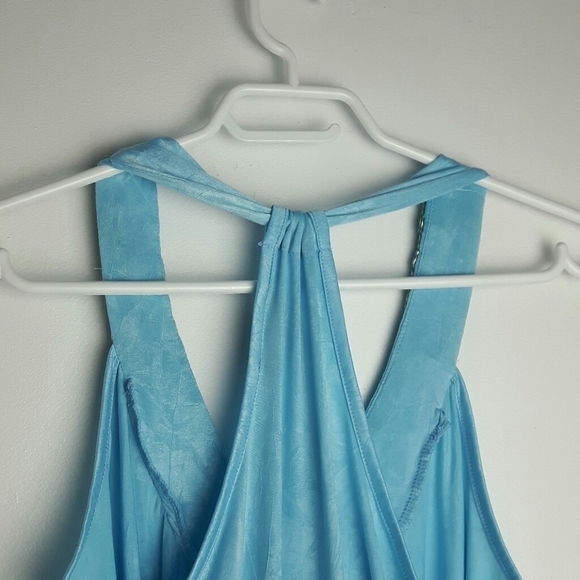Blue beaded Racer Back Top b10 - Picture 5 of 6